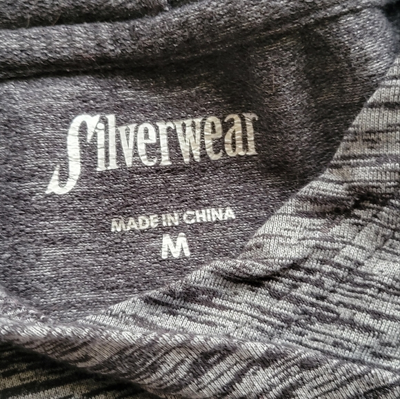 Gray Silverwear Hoodie Side Stripe Hooded Sweatshirt Silver Wear M - Picture 5 of 5